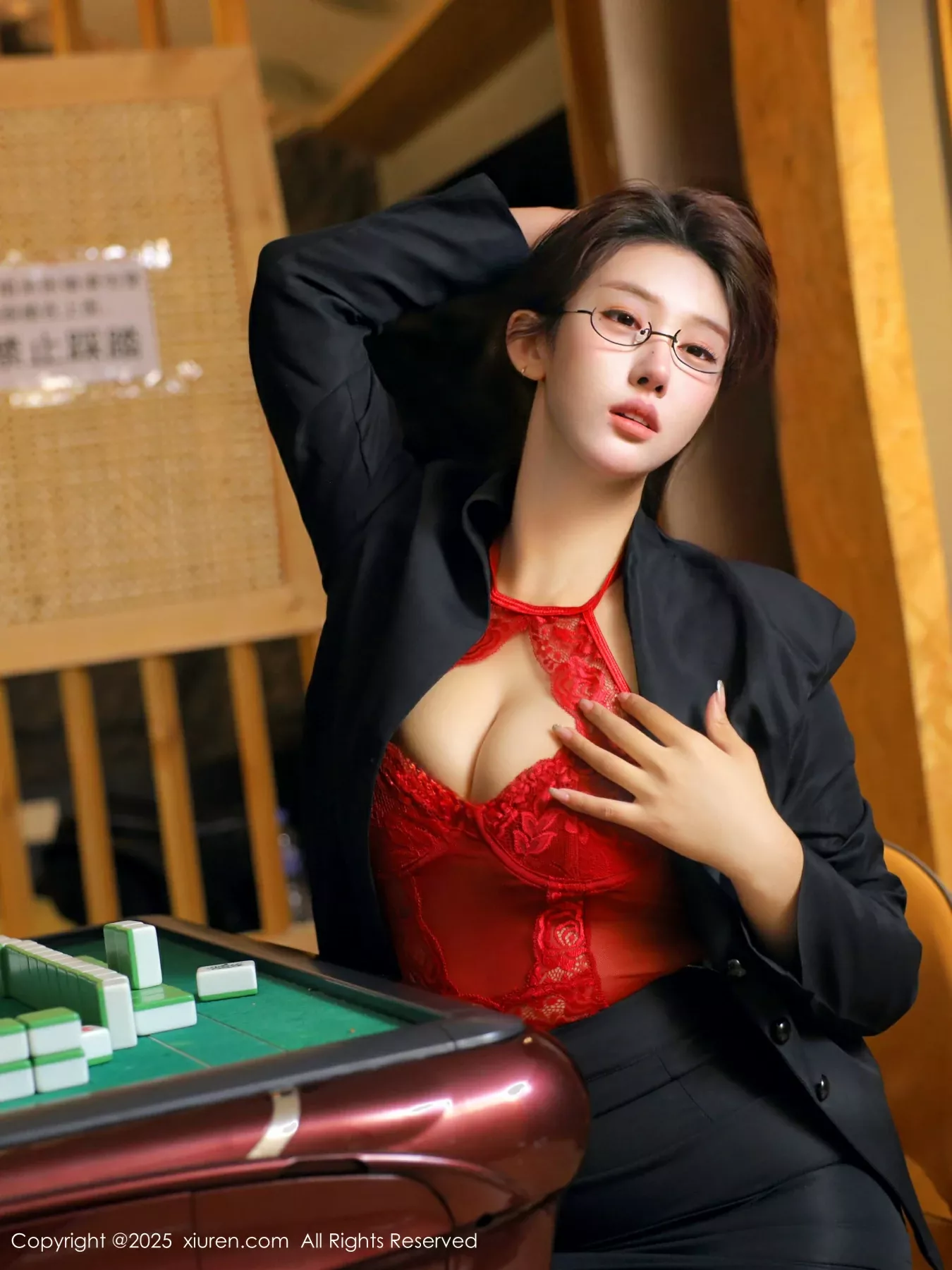 秀人集.com_[XiuRen秀人网]No.10614_模特金允希Yuki性感红色情趣内衣配黑丝吊袜秀完美身材诱惑写真82P