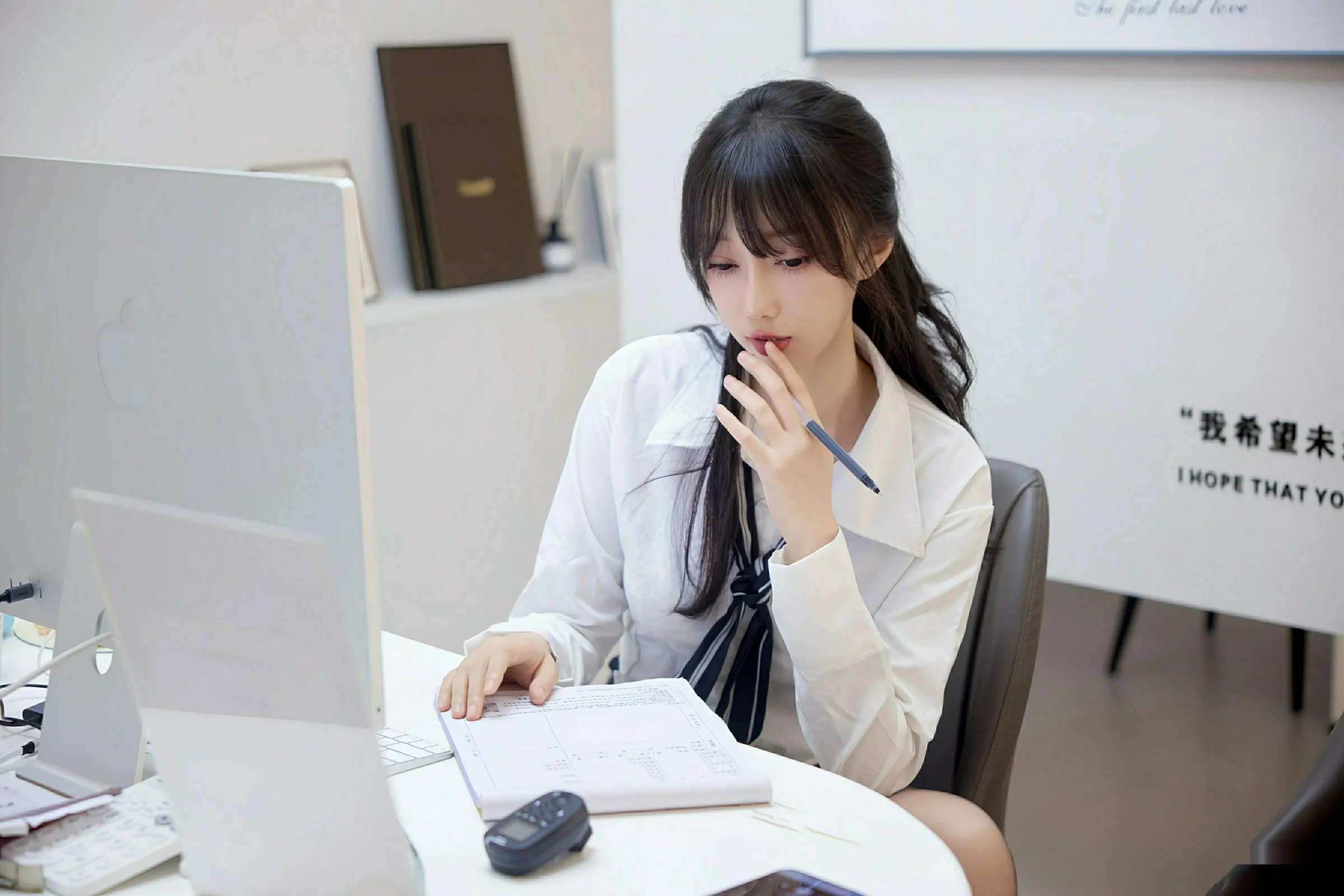 秀人集.com_[XiuRen秀人网]No.10636_模特玥儿玥er性感白色衬衫配黑色短裙露超薄黑丝秀美腿诱惑写真58P