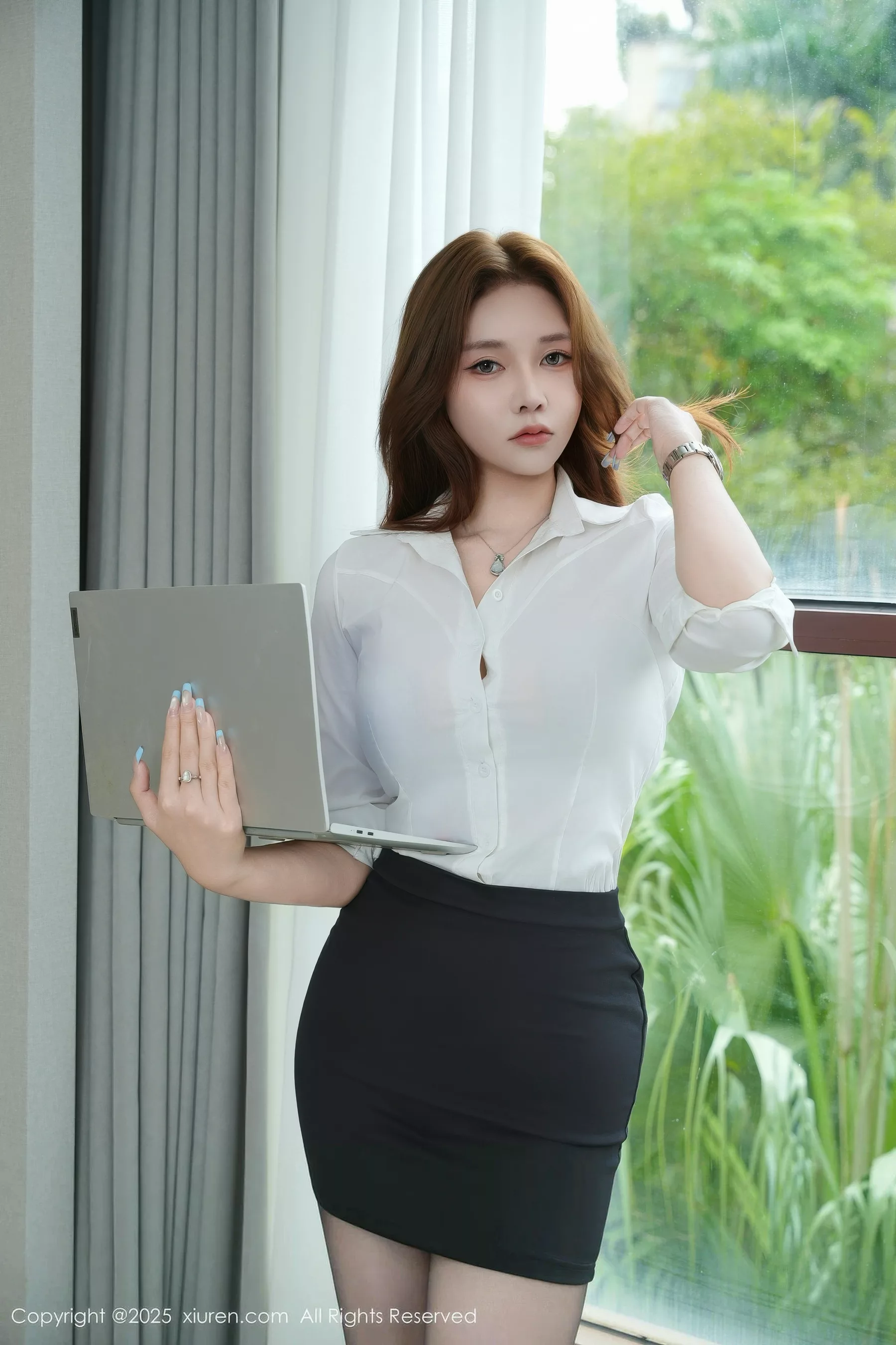 秀人集.com_[XiuRen秀人网]No.10898_模特娜比性感白色衬衫配黑短裙露超薄黑丝秀凹凸身材诱惑写真90P