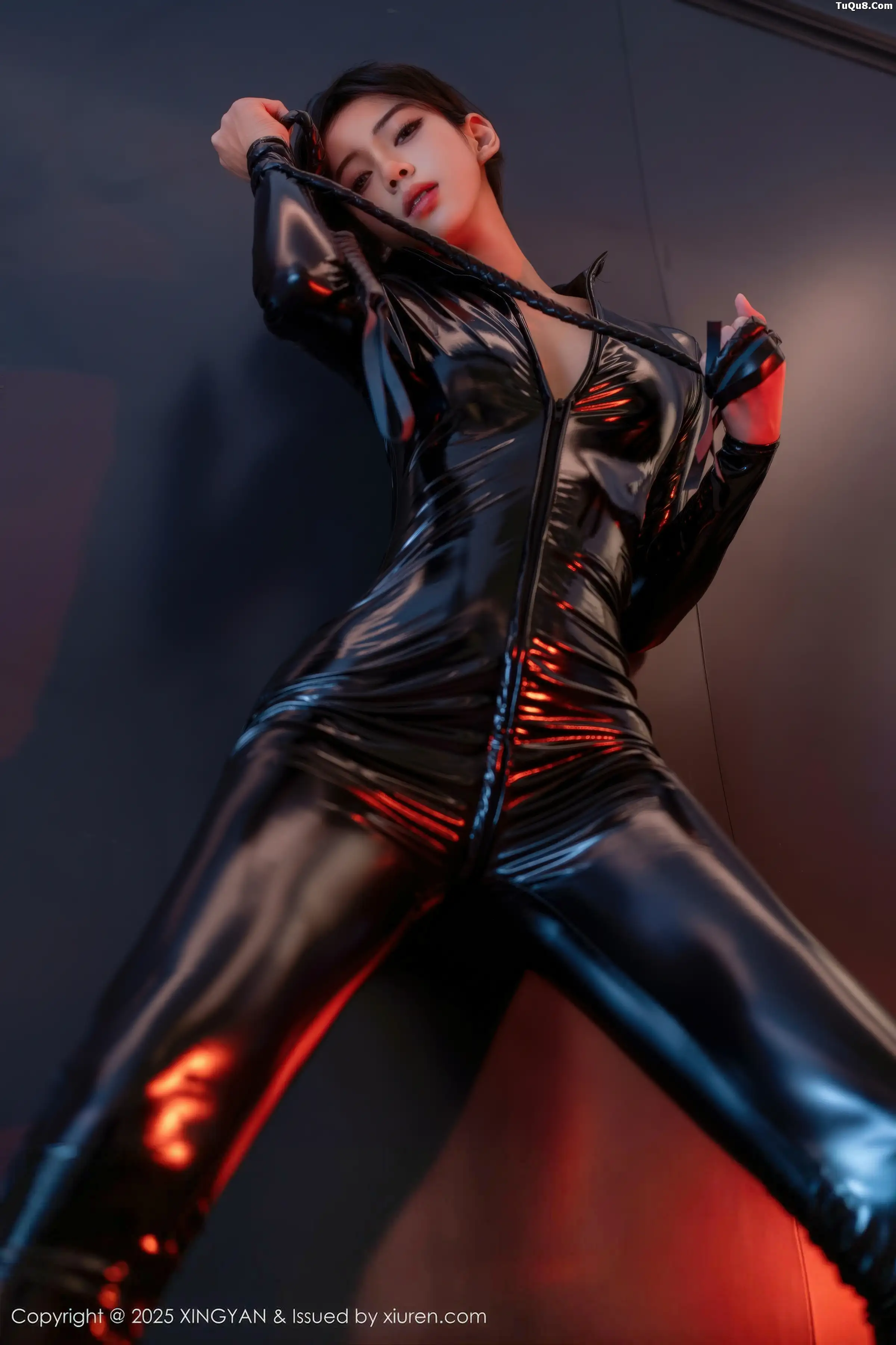 秀人集.com_[XINGYAN星颜社]VOL.434_模特时安安调教主题性感黑色连体皮衣秀柔美身姿诱惑写真72P